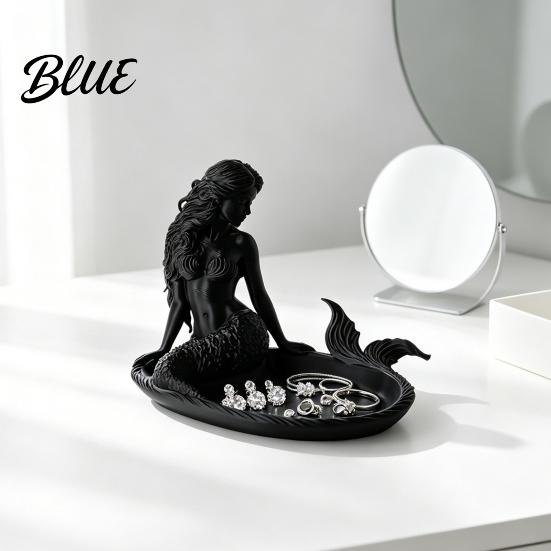 Bedroom Vanity Accessories 3D Printed Mermaid Jewelry Tray Vintage Rings Earrings Necklaces Organizing Display Tray Dish Decorative Trinket