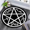 Pentagram Compass Circular Rug - Office Decorative Carpet For Living Room Bedroom Door Mat Floor Rug Computer Chair Area Rug