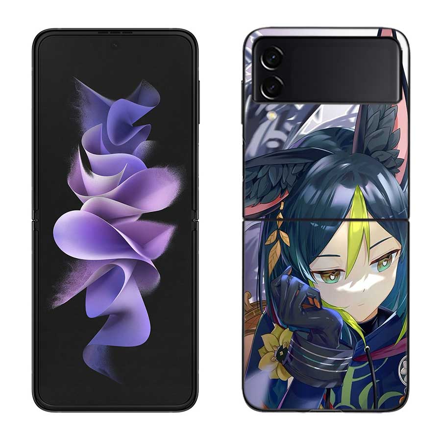 

Genshin Impact Tighnari Phone Case For Samsung Z Flip 7 6 5G Galaxy Z Flip 5 4 3 Black Hard Cell Cover Luxury PC Shell Coque Samsung Z Flip 3 5G