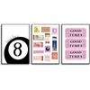 MTFBWY Trendy Wall Art Preppy Wall Decor 8 Ball Poster Prints Matchbox Retro Aesthetic Vintage College Dorm Decor Picture Bar Cart Canvas Printing