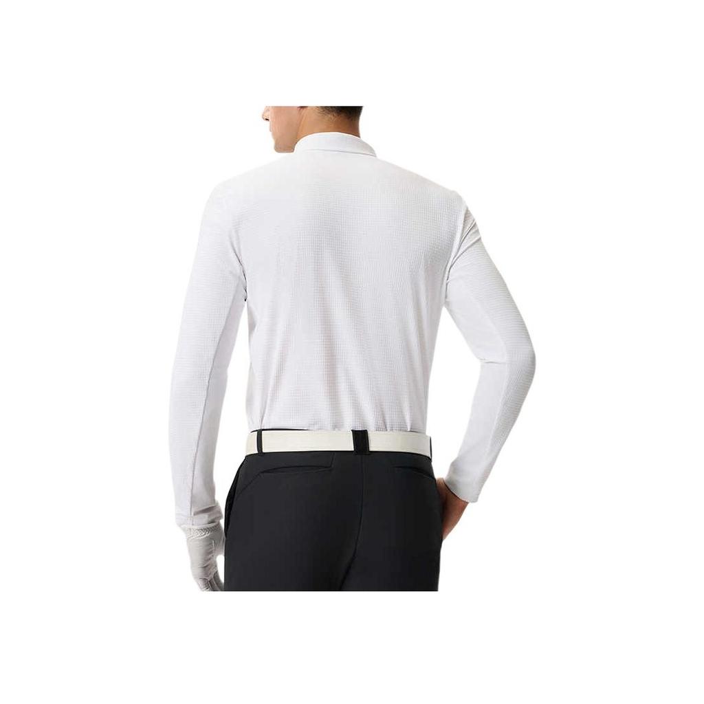 FILA Stand Collar Half Zip Knit Long Sleeve T-Shirt Men Tops Jade-White A11M515210FWT
