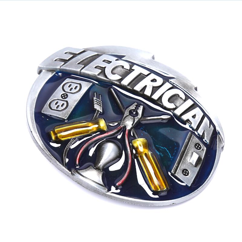 Vintage Men Electrician Tool Cowboy Alloy Belt Buckle Fit 1.5Inch Wide Belt