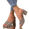 High Heel Sandals for Women Leopard Print Design Cool Slipper Summer Square Head Open-toe High-heeled Slippers Women Mules Pumps