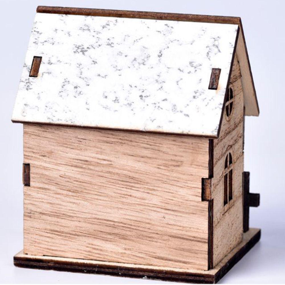 Hut Christmas Gift Cottage Christmas Decorations Luminous Cabin Christmas Ornaments Wooden House