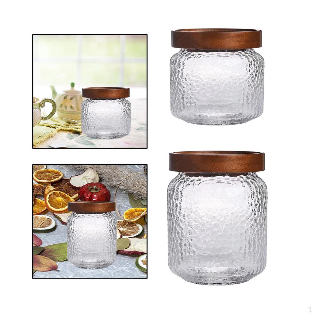 2x Airtight Biscuit Jar with Glass Lid 300ml