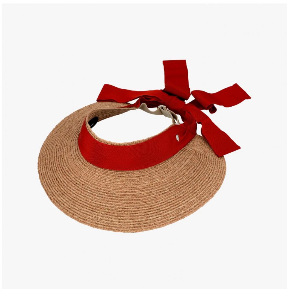 Helen Kaminski Rosalie Nougat Cream Visor Sun Cap Hat51251
