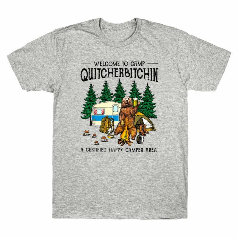 Welcome To Camp Quitcherbitchin A Certified Bear Drink Beer Men Vintage T-Shirt S