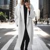 Damen Herbst Winter Wollmäntel Damen Einreihig Langärmlig Taschen Maxi Mantel Damen Oberbekleidung Jacken