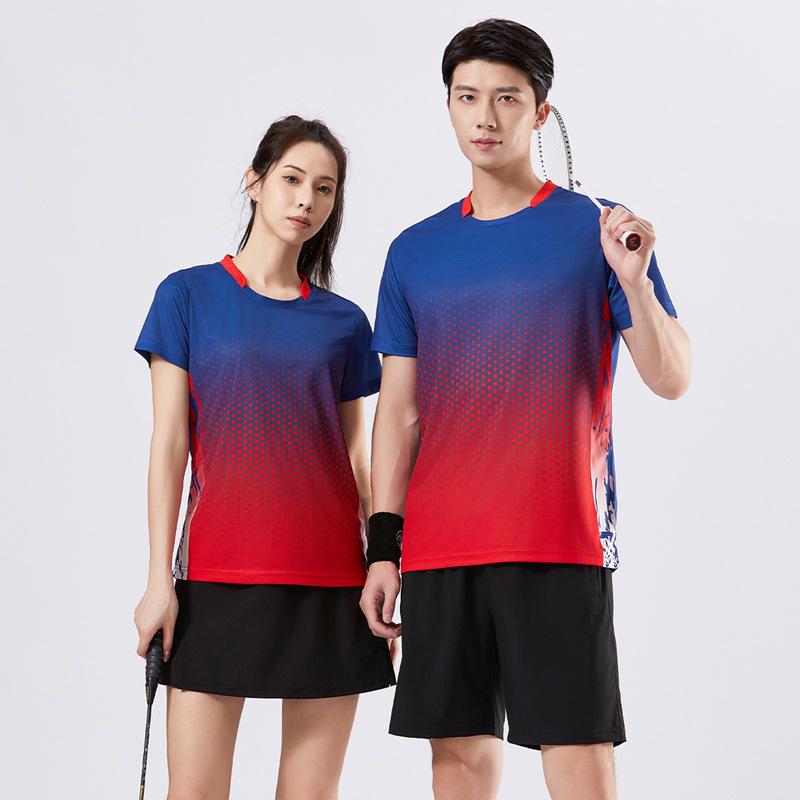Unisex Quick-Dry Short-Sleeve Sports T-Shirt for Summer - Great for Badminton, Tennis, and Table Tennis