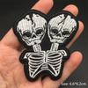 Totenkopf Punk Patches Für Kleidung Stickerei Streifen Diy Abzeichen Nähen Dekoration Kleidung Aufkleber Aufbügeln Aufnäher