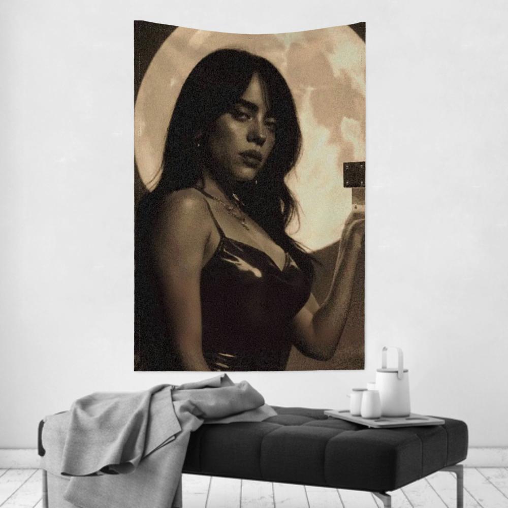 Hot Singer BBillie Tapestry Room Decor Wall Cloth Party Hanging Background Room Decor Baby Room