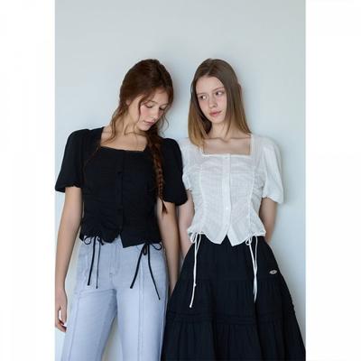 String Shirring Volume Blouse  Es2obl05 