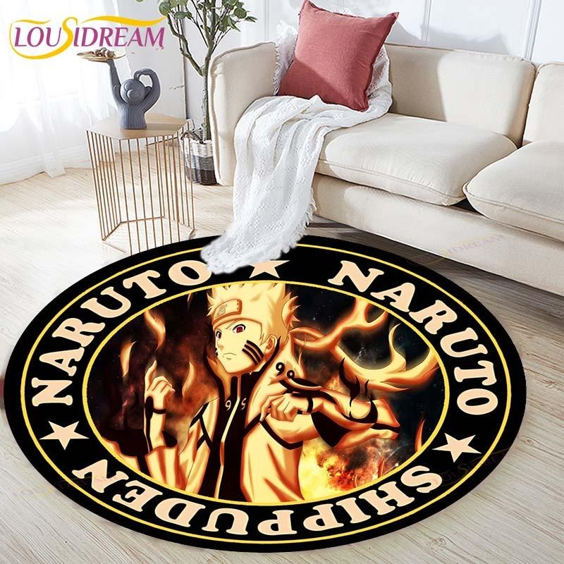 Cartoon Naruto Round Children Carpet Simplicity Animal Bunny Bee Pattern Children Flannel Carpet Baby Hand Print Carpet