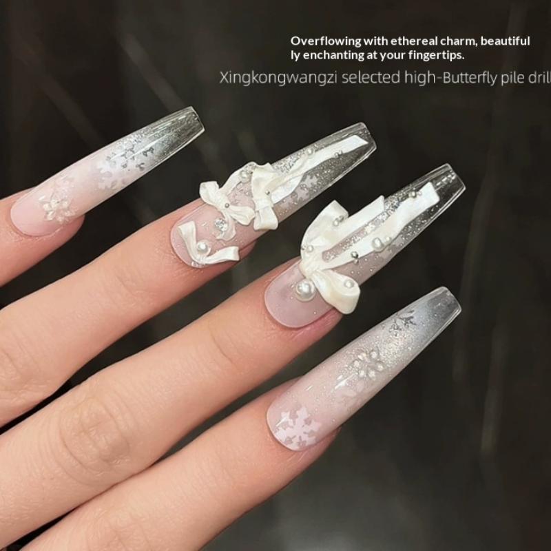Flowers Bowknot Horse Nail Silicone Relief Design Nail Art Mold 3D Decoration Accessories Transfer Template Nail Salon