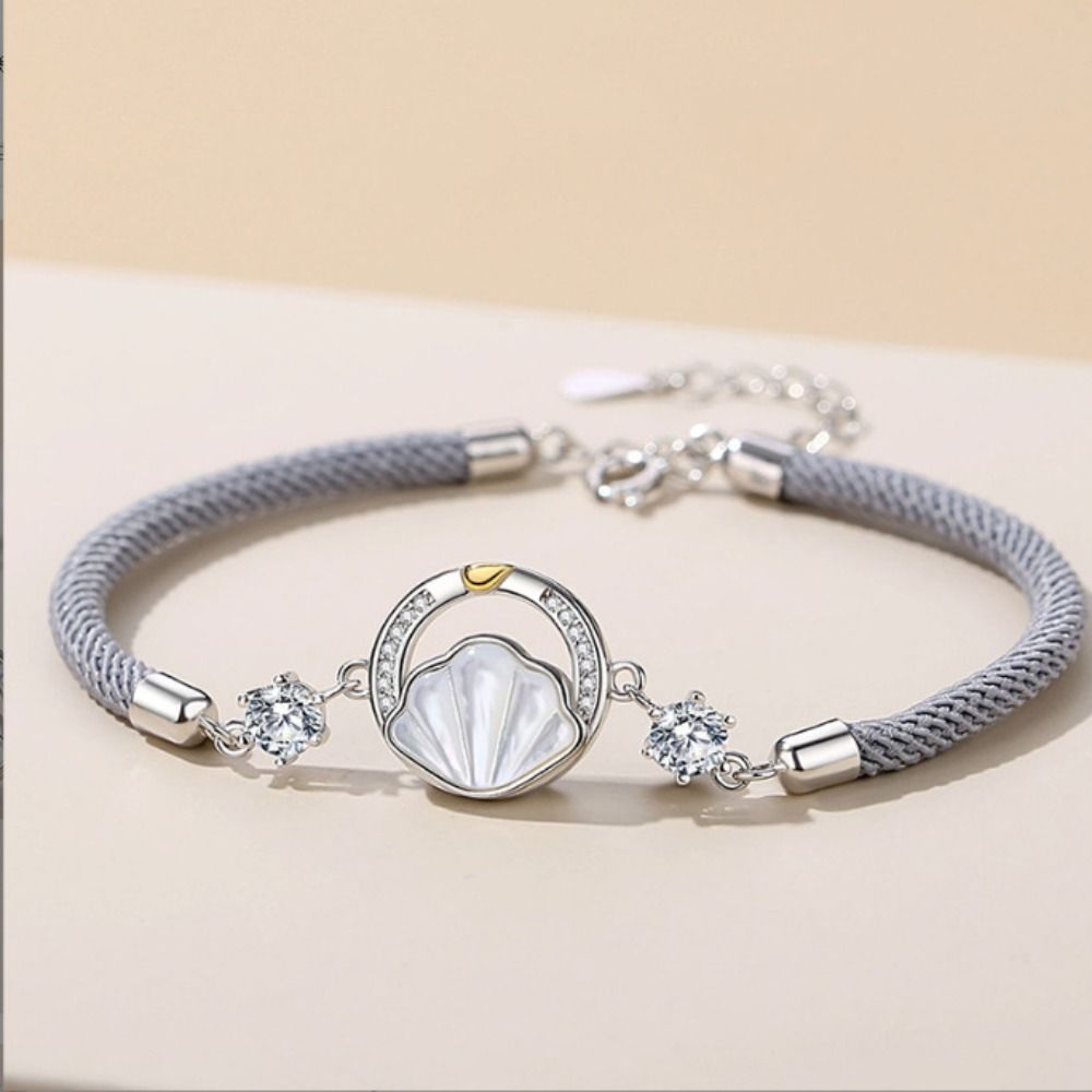 2PCS Whale Lovers Bracelet Crystal Rope Weave Bracelet Exquisite Couple Moon Bracelet  Friendship