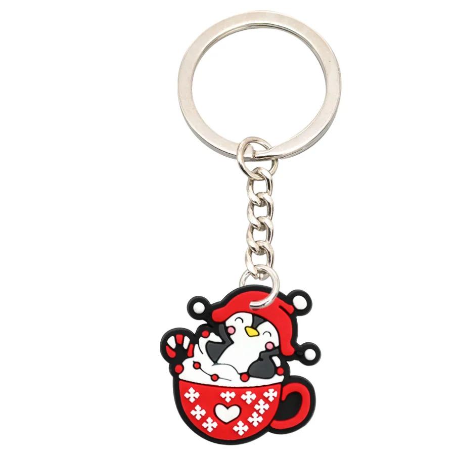 

Cute Sweater Snow Penguin Santa Claus PVC Silicone Keychain Party Favor Gift Bag Filler Stuffer School Carnival Reward Pendant