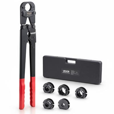 Pipe Crimping Tool Kit, PEX & Aluminum-Plastic Tube Crimper with TH12 TH16 TH20 TH26 TH32 Jaws & Bendable Handle
