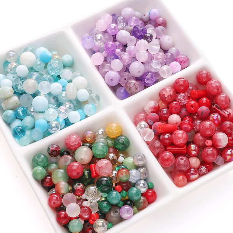 3-12mm 30g/bag Mixed Style Glass Beads DIY Bracelet Necklace Earrings Jewelry Accessories