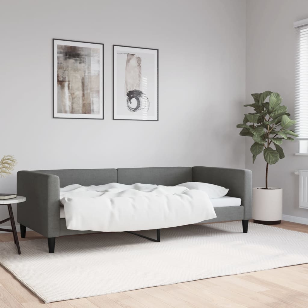 Daybed Dark Gray 90x190 Cm Fabric