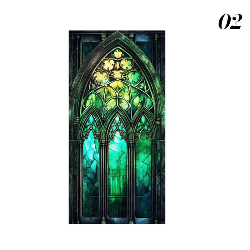 Retro Art Skleněná Fólie Evropský Styl Vitrážové Kostelní Umění Soukromí Okenní Samolepky Neprůhledné Hotelový Klub Veranda Okenní Dekorace Fólie