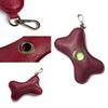 Creative Dog Poop Bag Dispenser Bone Shaped PU Leather Pet Poop Clean Bag Holder with Garbage Bag Portable Pet Waste Bag Carrier