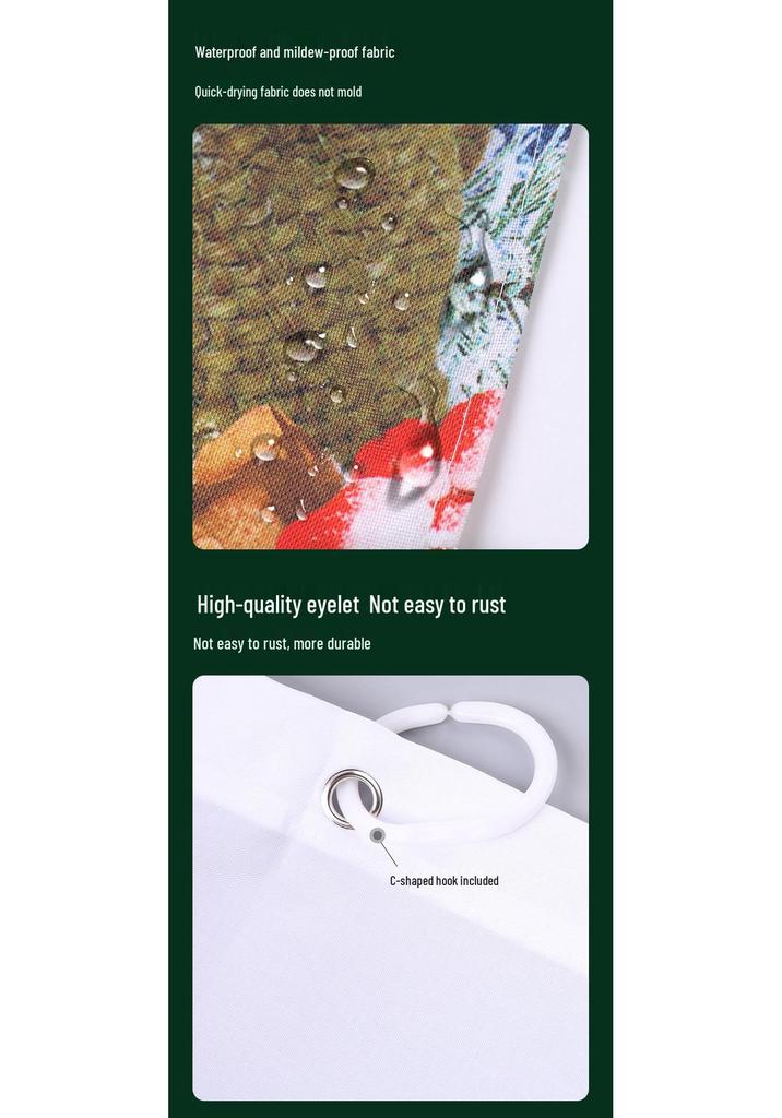 Eenvoudig Waterdicht en Schimmelwerend Douchegordijn Zonder Boren voor Badkamer of Toilet