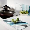 Tempered Glass Kitchen Splashbacks Abstract Waves Graphics 2X30X52 Cm