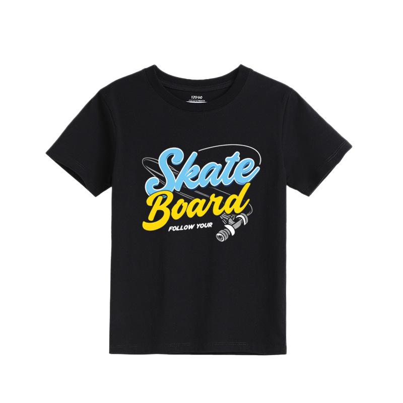 Children's Short-Sleeve Cotton T-Shirt - Trendy Summer Base Layer for Boys