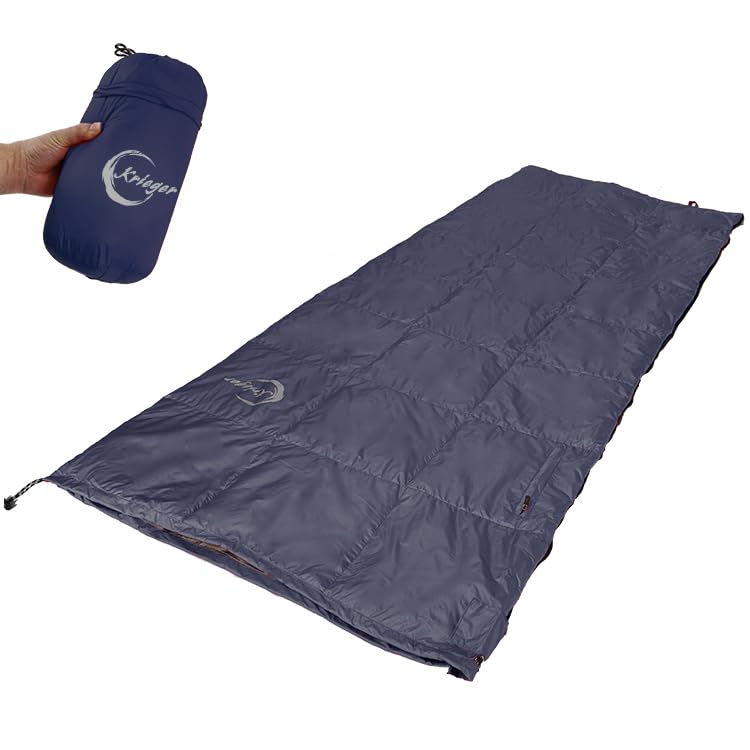 

Krieger Спальный мешок-конверт Экстра Маленький размер в сумке, Пуховый, Тип, Легкий, Маленький, Компактный, (700 Темно-синий)