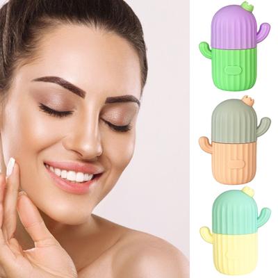 Silicone Face Ice Roller Mold Cactus Shape Ice Compress Puffy Eye Bag Removal Pores Shrink Face Massager Ice Cube Mold Skin Care Tool