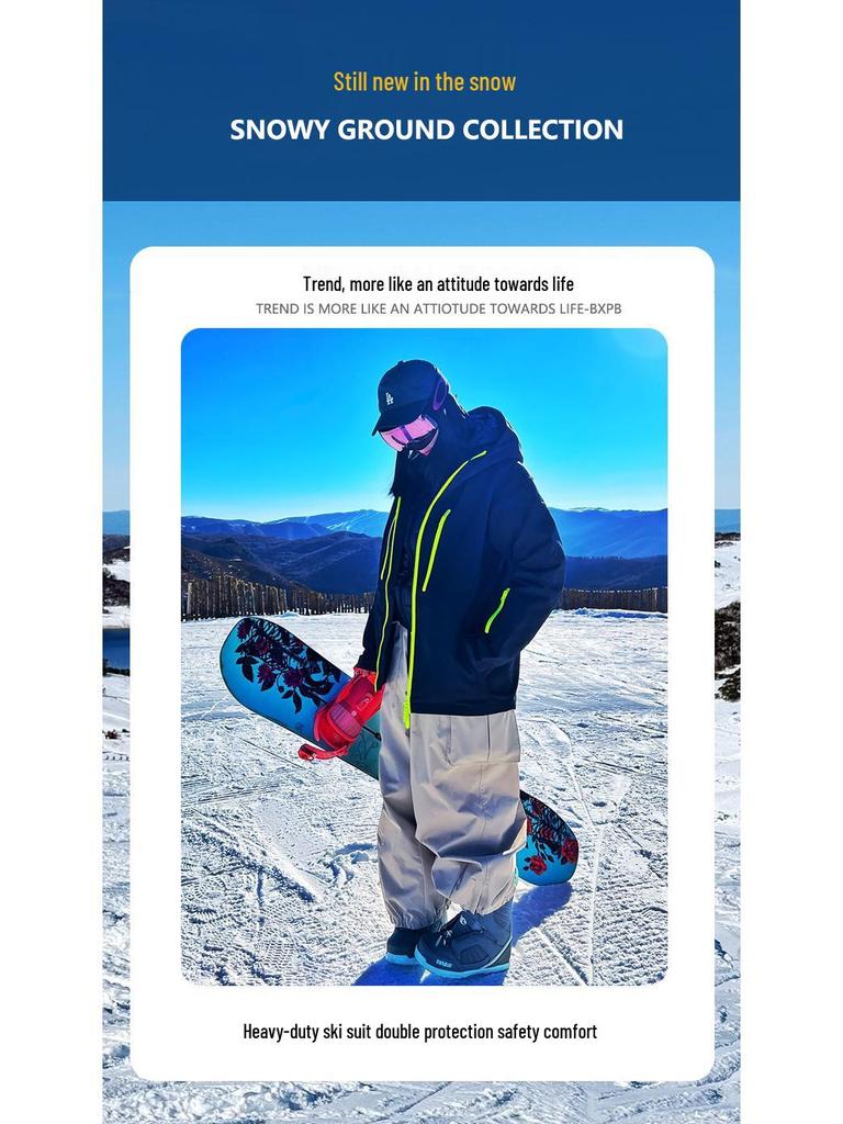 Northeast Snow Town Waterproof Ski Suit Set, Unisex, Single/Double Board, Cotton-Padded, Warm & Professional.
