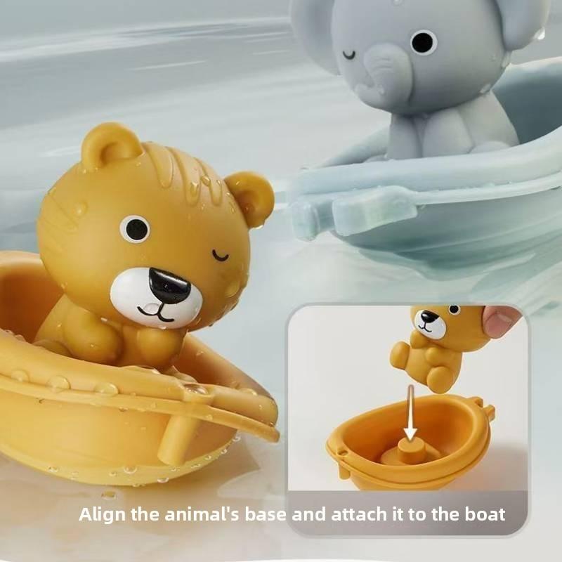 Childrens Stacking Floating Boat Toys With Silicone Material For Bath Water Play