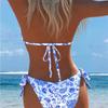 1011 neuer Bikini Zweiteiler Brust Metall Seestern Dekoration Badeanzug Bedruckter Badeanzug