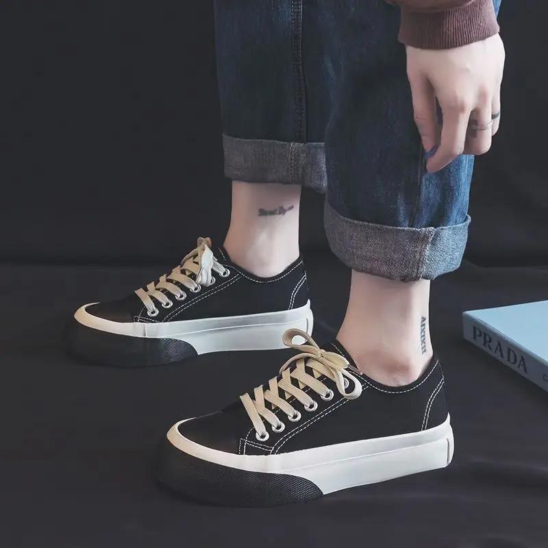 Fashion Stylish Casual Lace Up Women's Canvas Shoes On Sale Walking Fashion 2025 Korean Original New In Designer Luxury Ladies Footwear