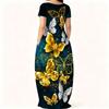 Summer Crew Neck Short Sleeve Tunic For Plus Size Women Loose Comfortable Daily Outfit