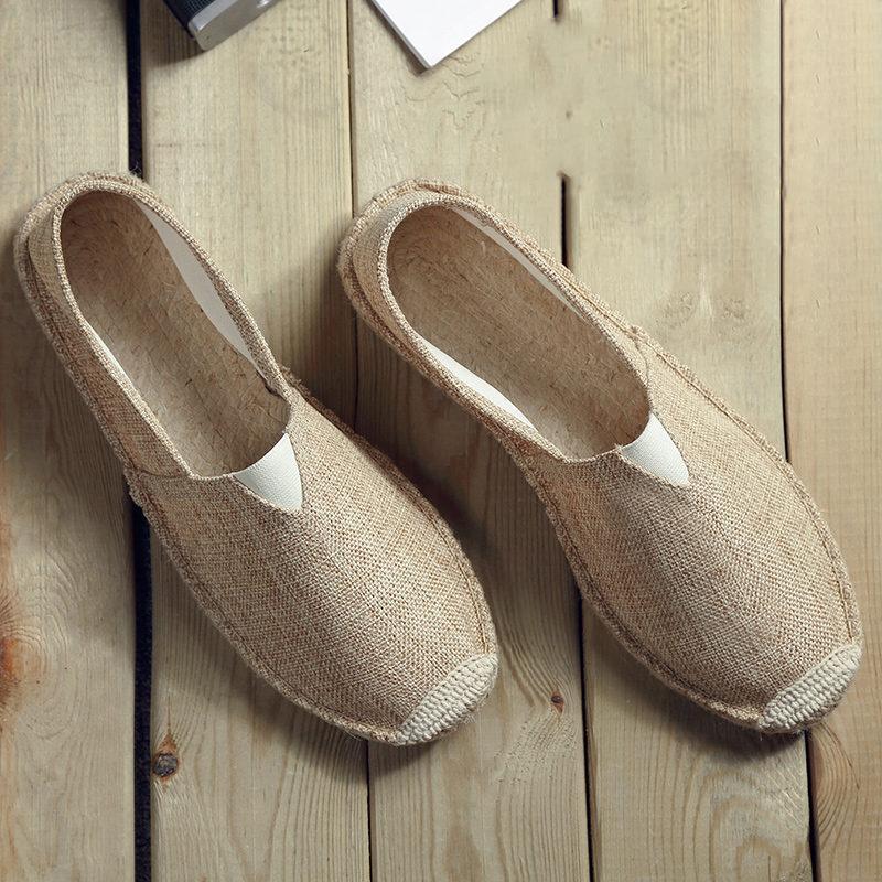 

Летне-осенние мужские парусиновые туфли Дышащие мужские повседневные туфли Слипоны из конопли Граффити Эспадрильи Женская обувь Балетки 34EU/CN35