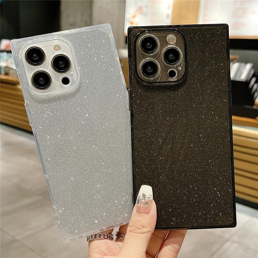 Luxury Transparent Glitter Fluorescent Transparent Case For iPhone 16 14 11 12 13 15 Pro Max 14/15/16 Plus INS Soft Silicone Cover