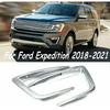 For 2018 2019 2020 2021 Ford Expedition Chrome Front Fog Light Lamp Cover Trim Accessories