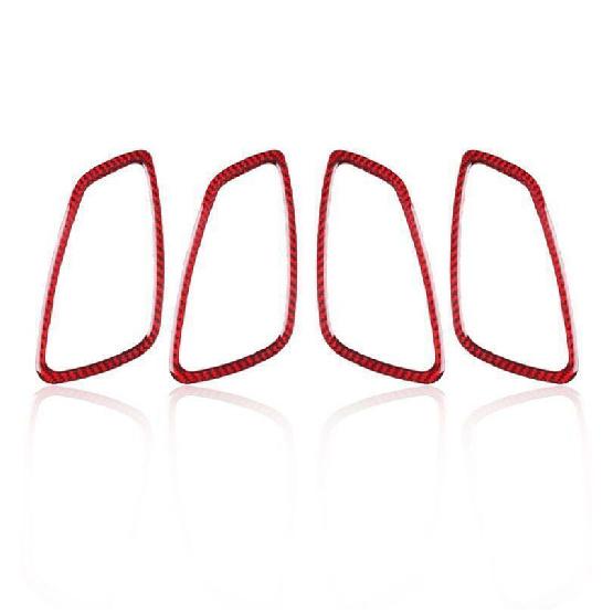 Red Carbon Fiber Interior Door Handle Cover Trim 4PCS For BMW 3-Series 2005-2012