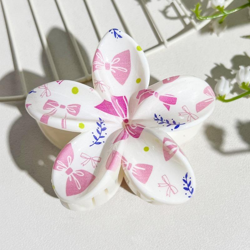Printed Clips, Egg Flower Fresh and Light Hair Clips Back of The Head Updo Shark Clips