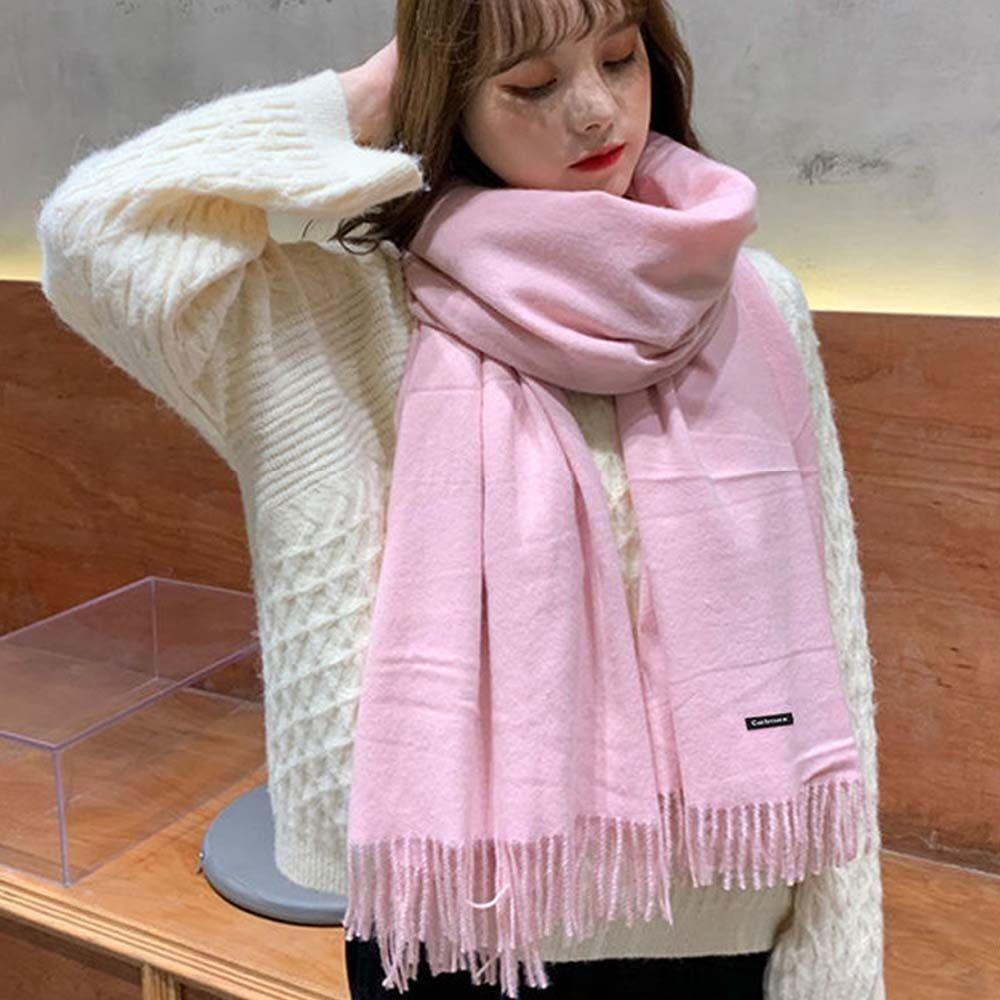 Wool Scarves Scarf Tassel Pure Color Shawl Fashion Winter Neck Scarves  Ladies/Girls