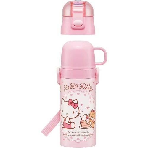 Borraccia Skater Hello Kitty Sweets Shop Sanrio 350ml Tazza per bere diretta per bambini Bere 2WAY con tazza in acciaio inossidabile SKDC3-A
