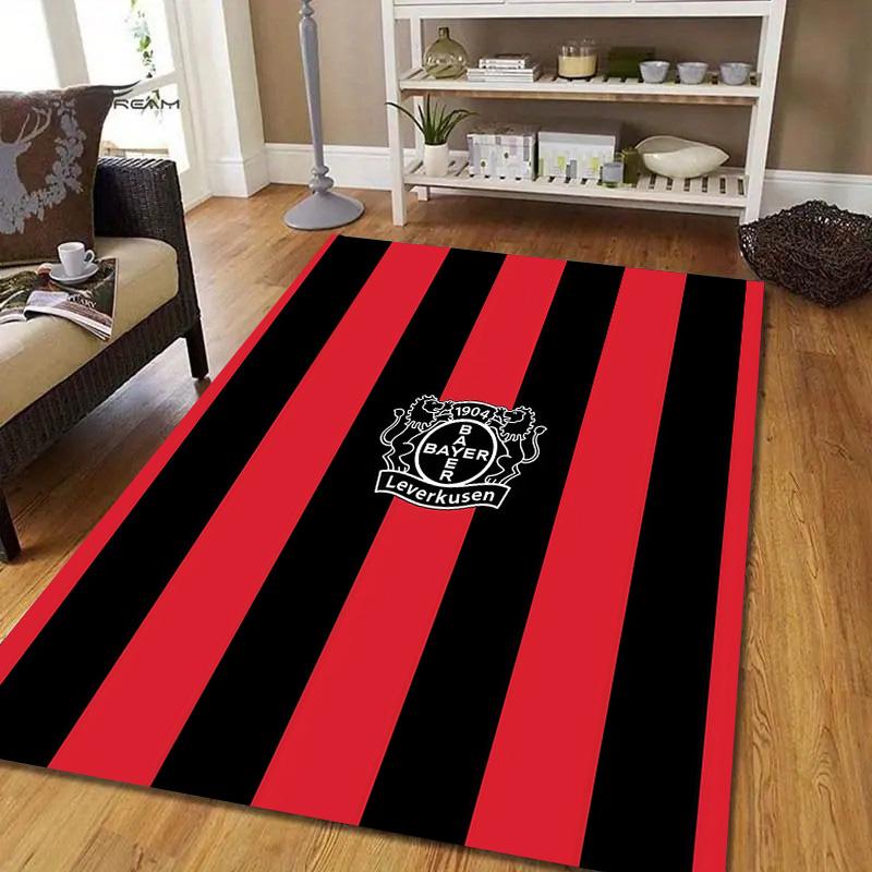 Bayer 04 Leverkusen Flannel Pattern Square Carpet,Area Rug,Carpet Rug for Living Room Bedroom Sofa Playroom Decor,Non-slip Floor Mat