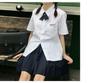 Thai JK Basic Short-Sleeved Uniform Square Neck Shirt - Milk White