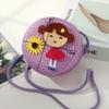 Creative Handmade Woven Straw Shoulder Bags Cute Lightweight Crossbody Bag Flower Beach Bag for Children