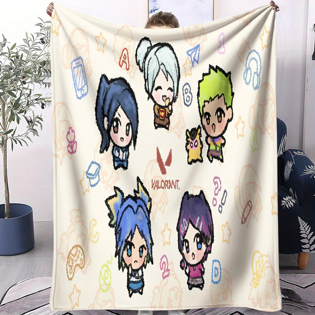 Kawaii Cute Anime Blankets Bed Sheets Fluffy Soft Skin Friendly Breathable AllSeason For Bedroom Sofa Kids Room Camping Nap Gift