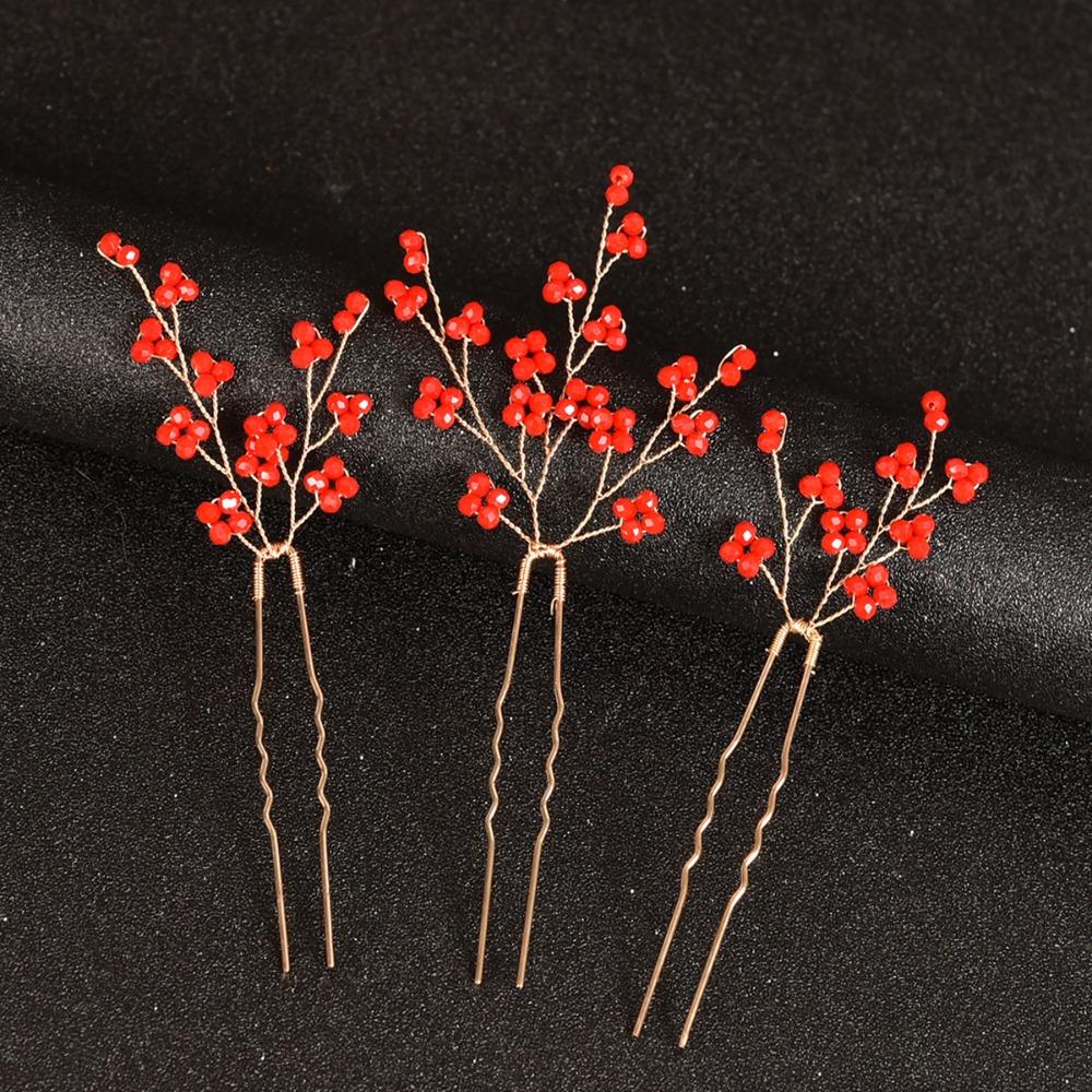 Handmade Pearl Hairpins U-Shaped Updo Decoration Vintage Bridal Headpiece  for Women