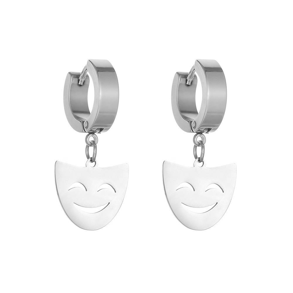 Alloy Creative Cute Earrings With Butterfly Mushroom Smiley Face Shapes Geometric