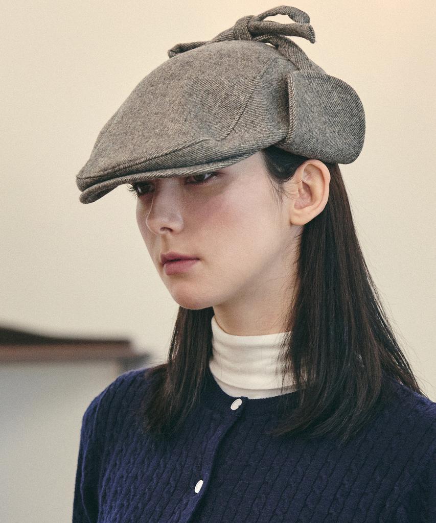 Bajal Va Embroidered Fly Hunting Cap Grey