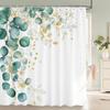 Fresh Green Leaves and Plants Pattern Shower Curtain Printed Leaves Bathroom Bath Curtain Home Decoration Curtain With Hooks